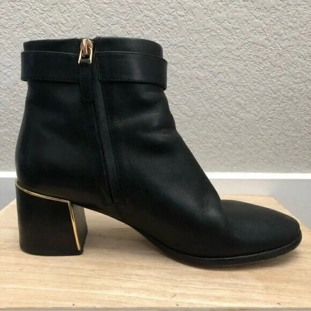 Tory Burch Black Sofia Dress Leather Ankle Bootie 7.5